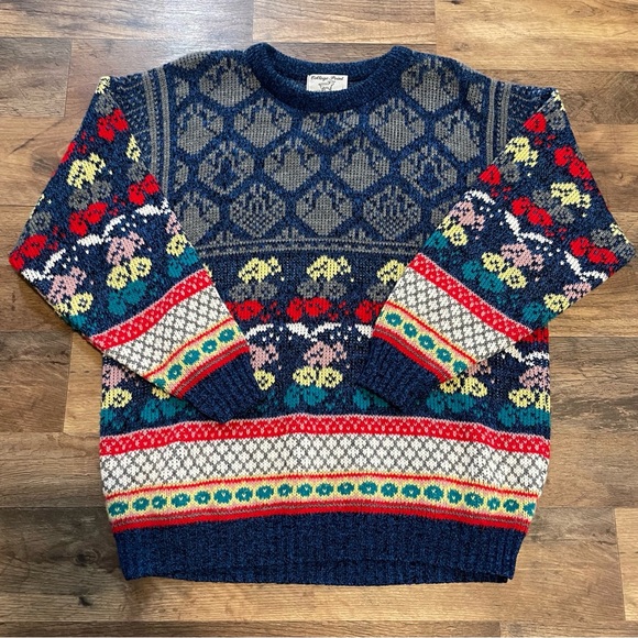 Vintage Sweaters - Vintage 80s 90s | Colorful Patterned Pullover Knit Sweater